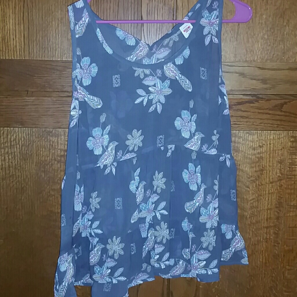Sheer floral tank